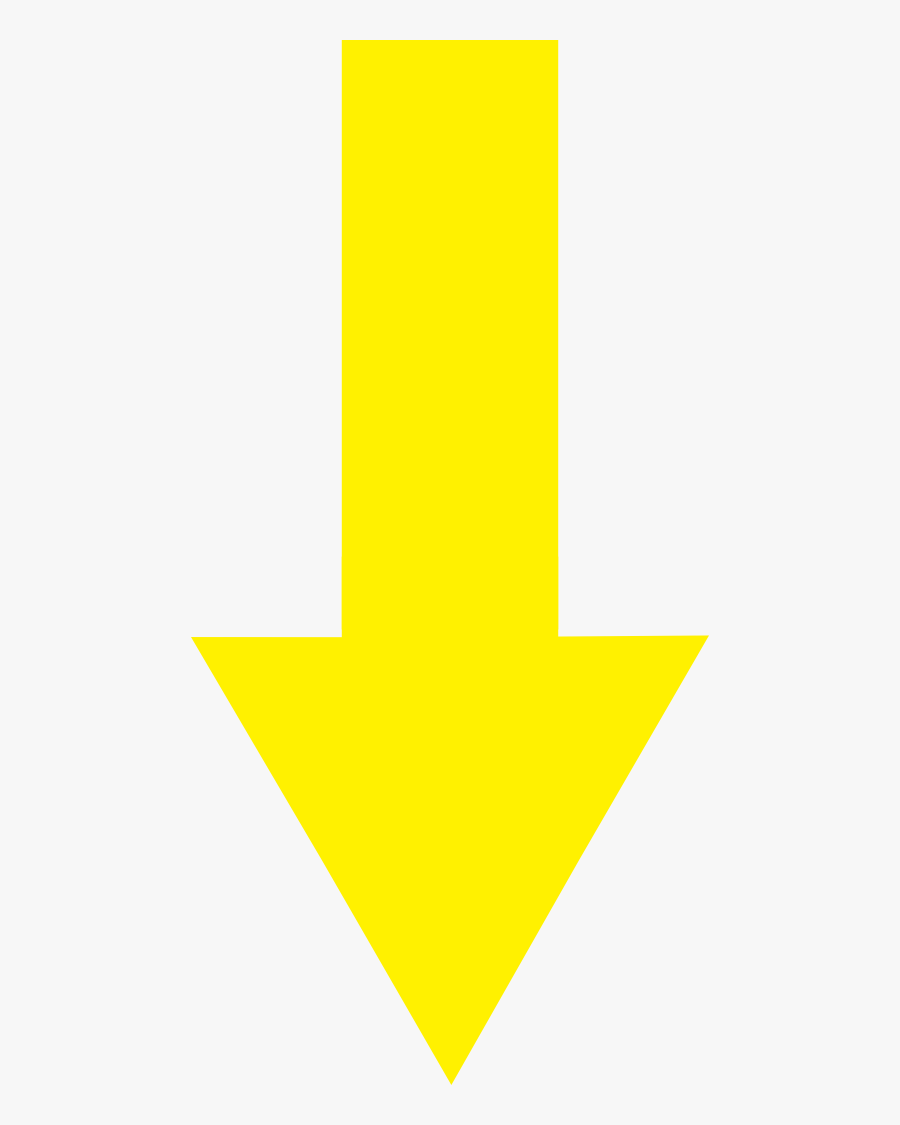Transparent Arrow Pointing Down Clipart - Yellow Down Arrow Png, Transparent Clipart