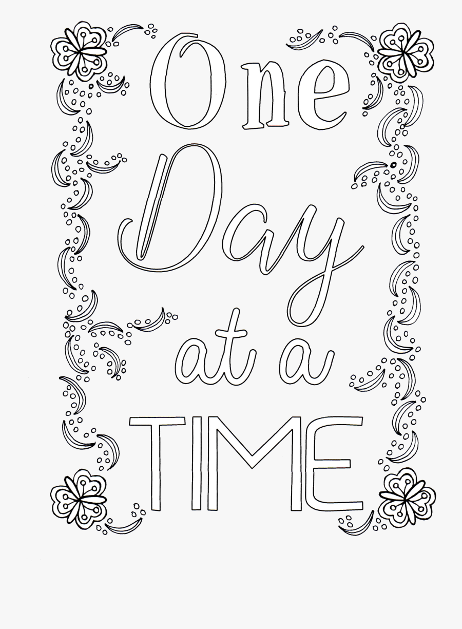 Coloring Pages For Adults One Day, Transparent Clipart