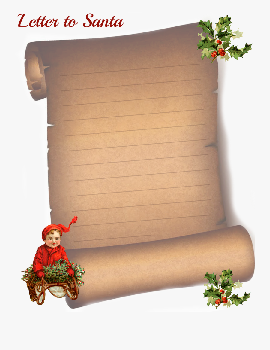 Letter To Santa Scroll, Transparent Clipart