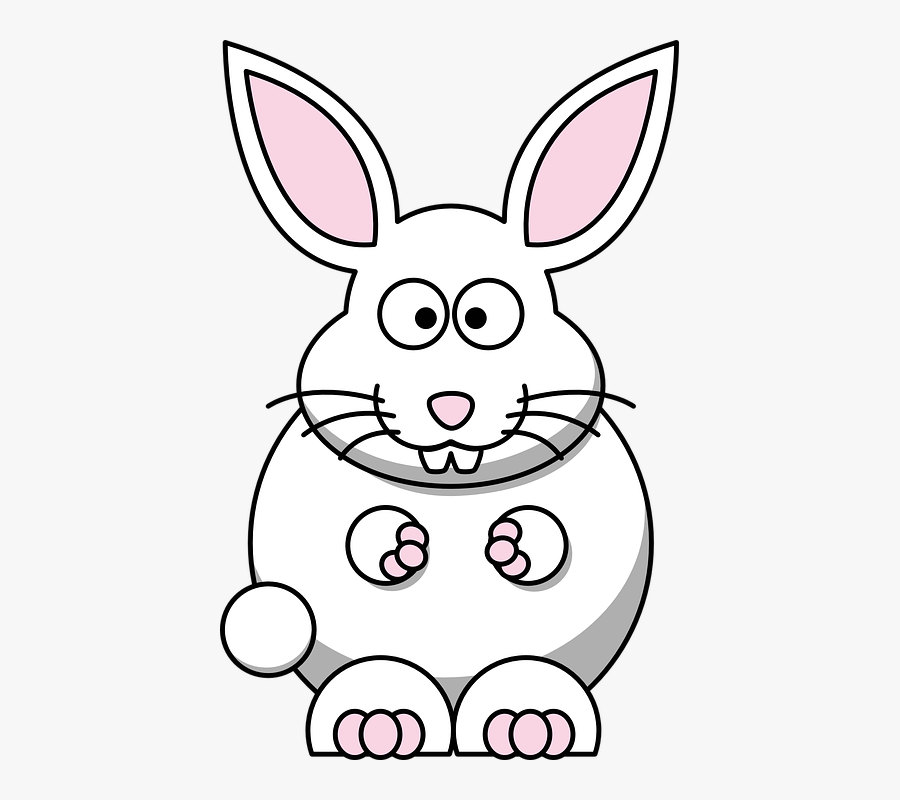 Bunny, Rabbit, White, Stupid, Stand, Watch, Whiskers - Clipart Cartoon Bunny, Transparent Clipart