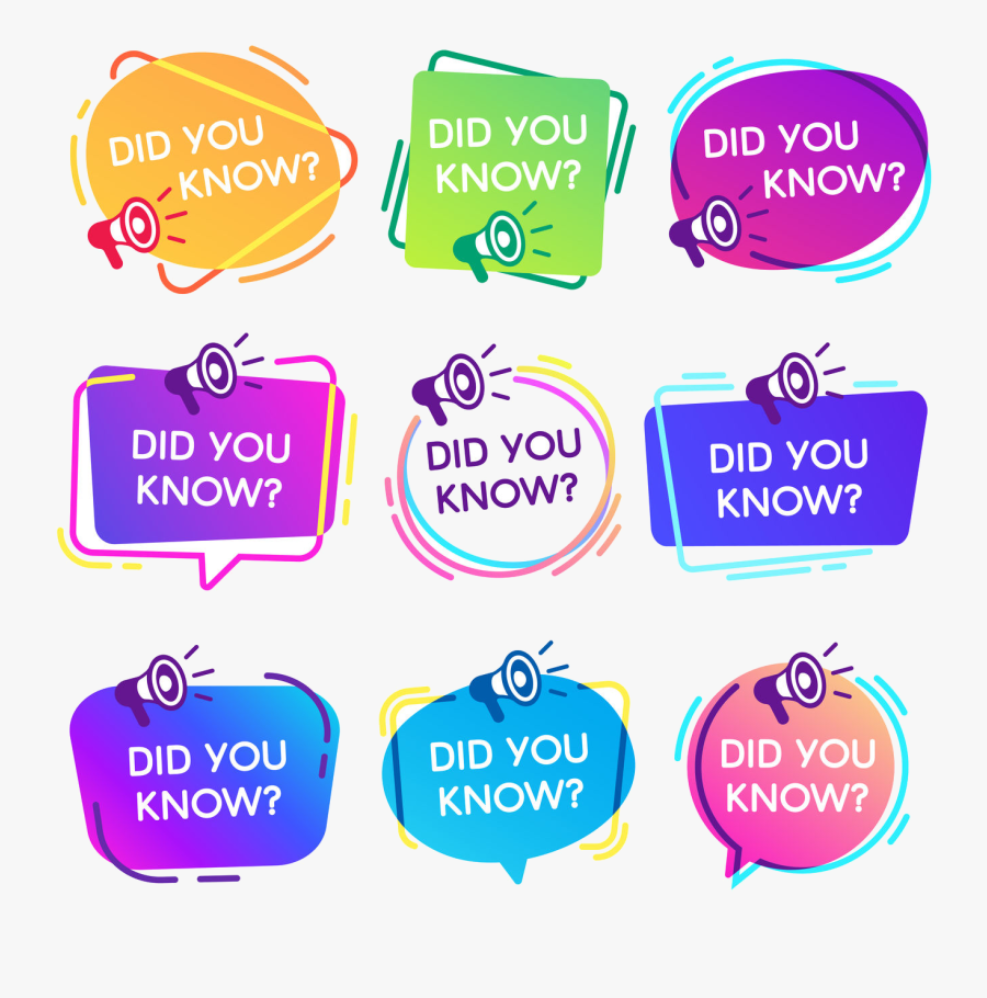 Did You Know Labels Interesting Facts Speech Bubbles - Did You Know Facts About Arts, Transparent Clipart