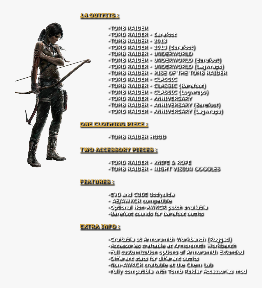 Outfits Evb Cbbe Ae - Lara Croft Tomb Raider Png, Transparent Clipart