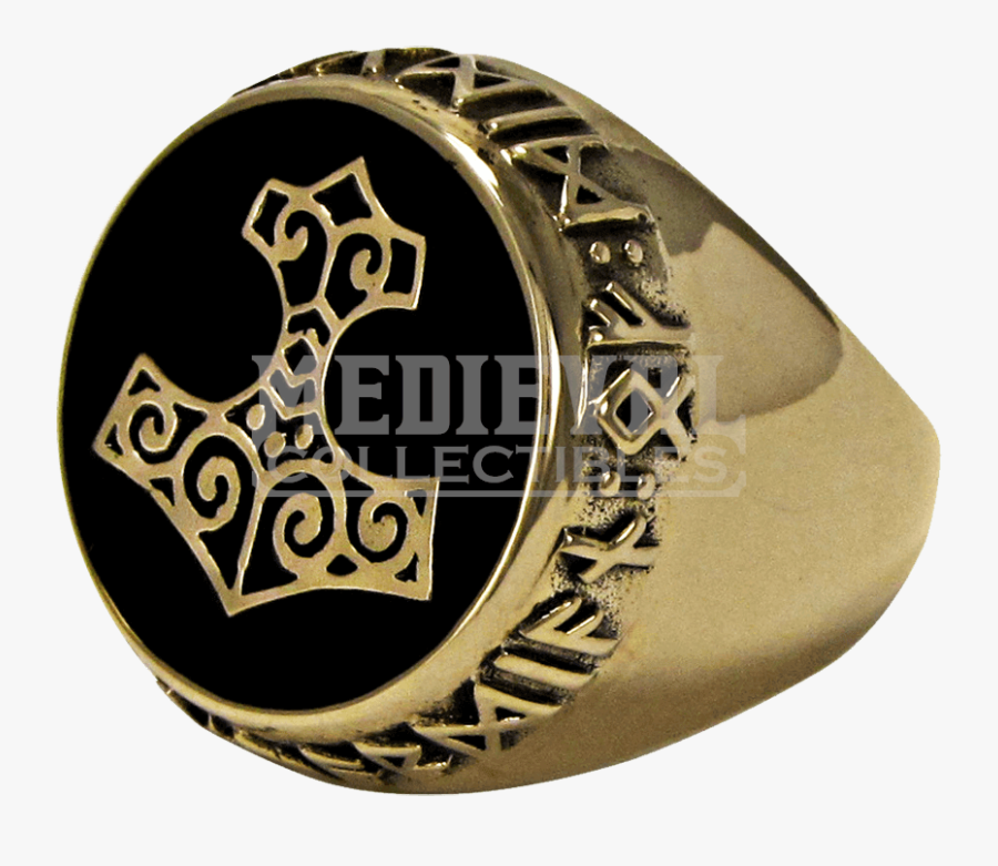 Runic Thor Hammer - Thors Hammer Ring, Transparent Clipart