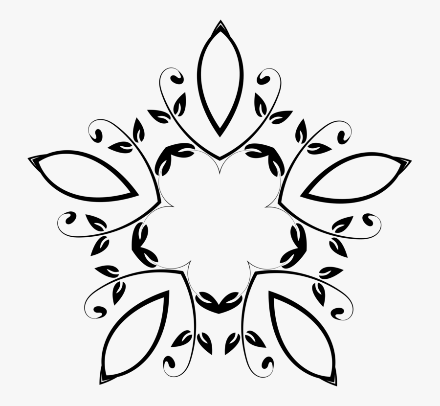 Flower Petal Geometry Symmetry Point - Floral Designs Symmetrical Clipart, Transparent Clipart