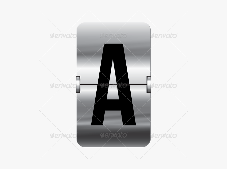 Silver Metal Departure Board - Métallique Alphabet Symbol S Transparente, Transparent Clipart