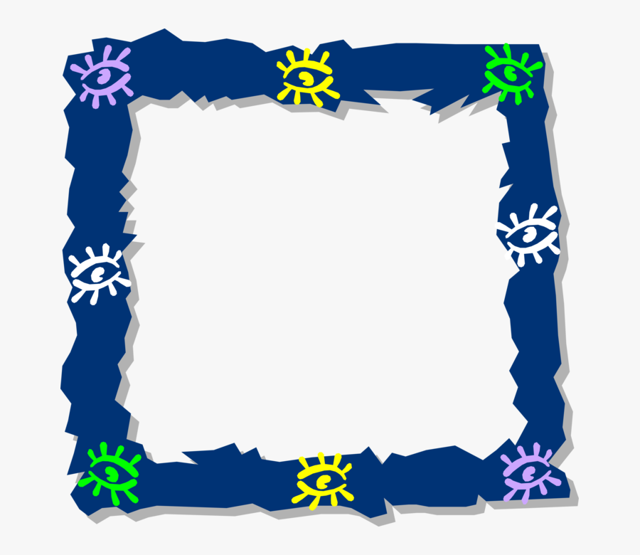 Vector Illustration Of Watching Eye Border Frame, Transparent Clipart