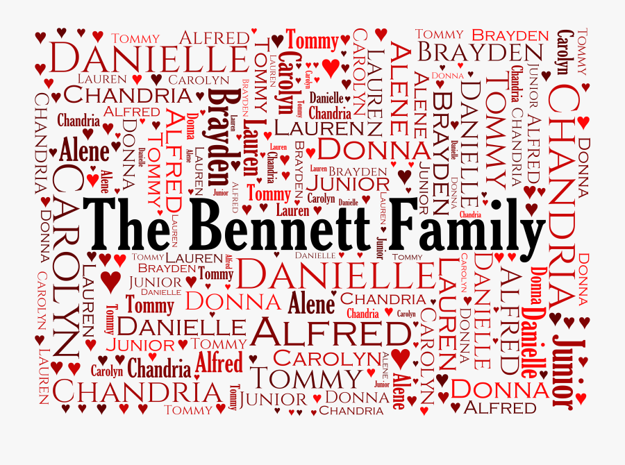 Personalized Family Word-art Tapestry Throw - Calligraphy, Transparent Clipart