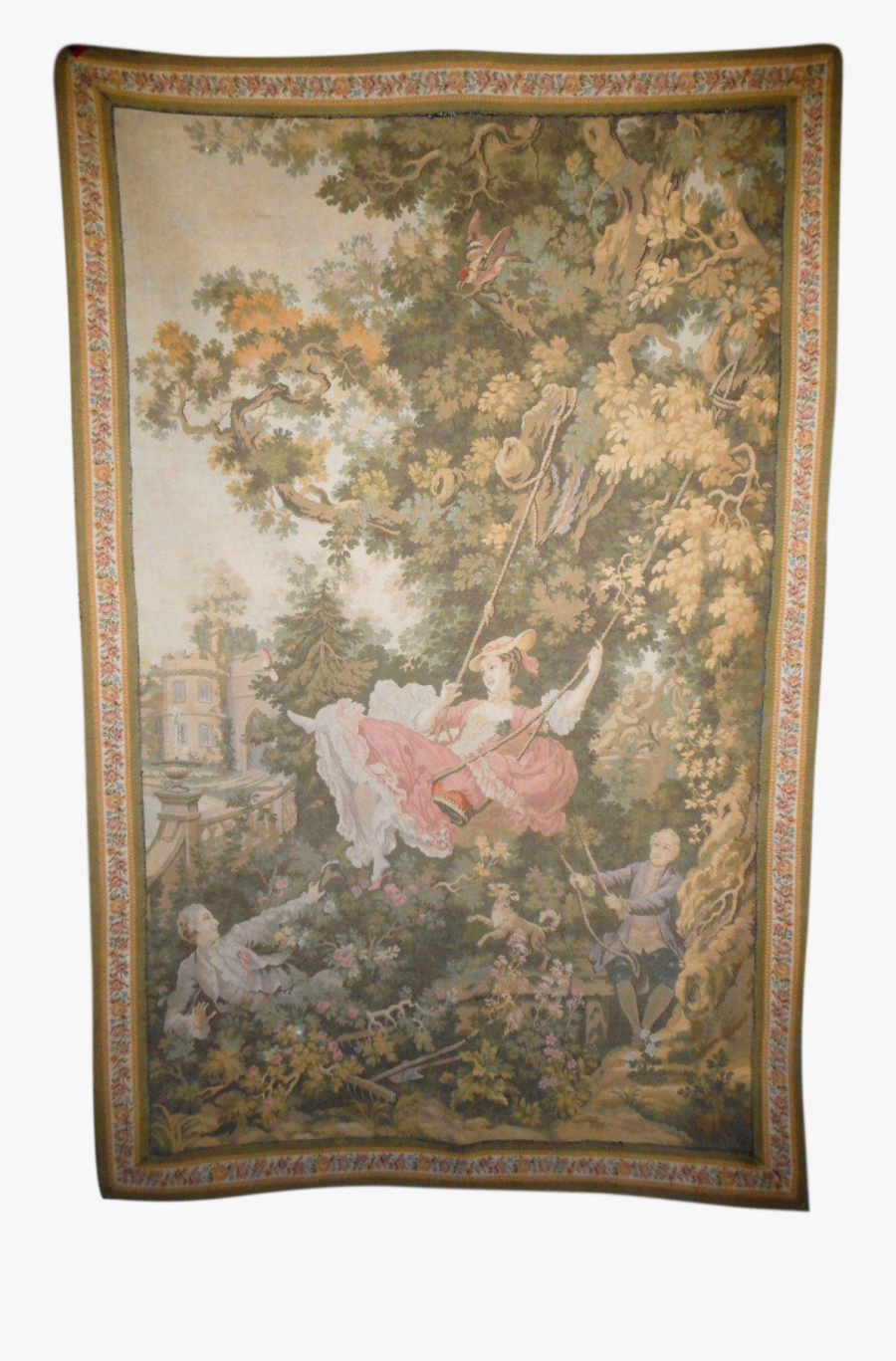Clip Art French Textile - Fragonard The Swing Tapestry, Transparent Clipart