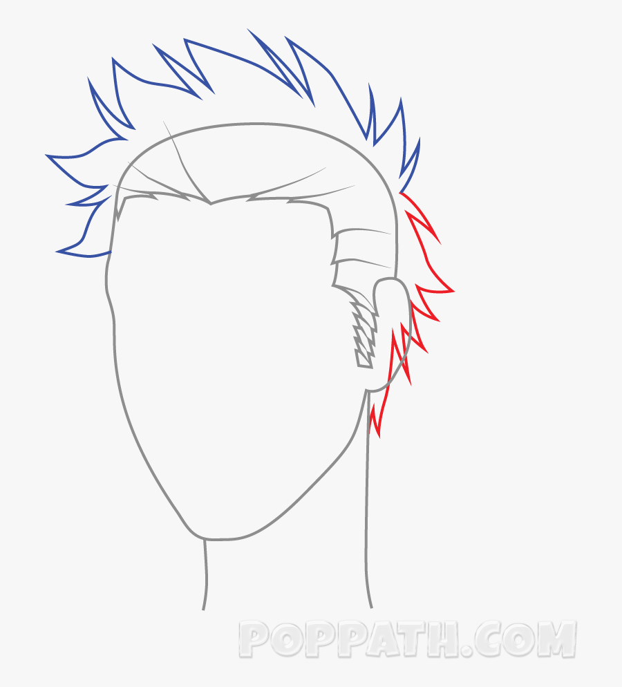 Transparent Backache Clipart - Male Spiky Hair Drawing, Transparent Clipart