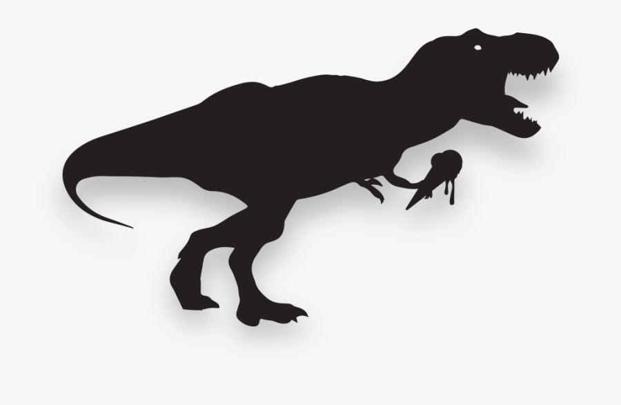 Transparent T-rex Clipart Black And White - T Rex Silhouette Png, Transparent Clipart