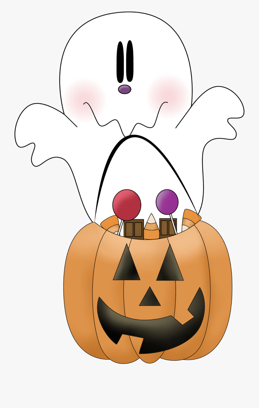Calabaza Con Fantasma Halloween Png, Transparent Clipart