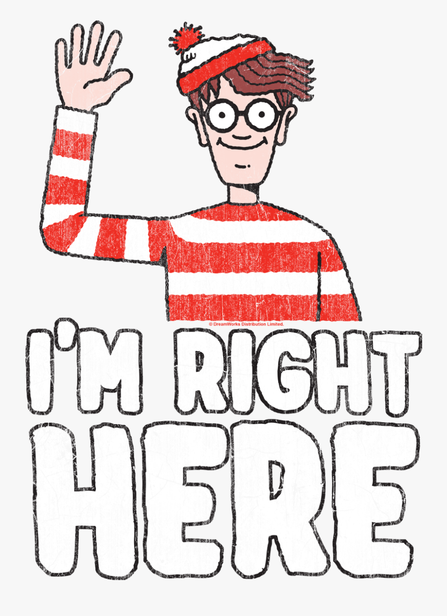 Where"s Waldo Im Right Here Men"s Ringer - Wheres Waldo, Transparent Clipart