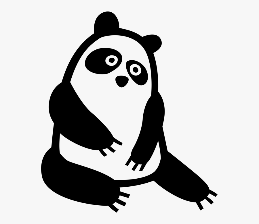 Vector Illustration Of Chinese Giant Panda Bear Endangered - Psycho Pandas, Transparent Clipart