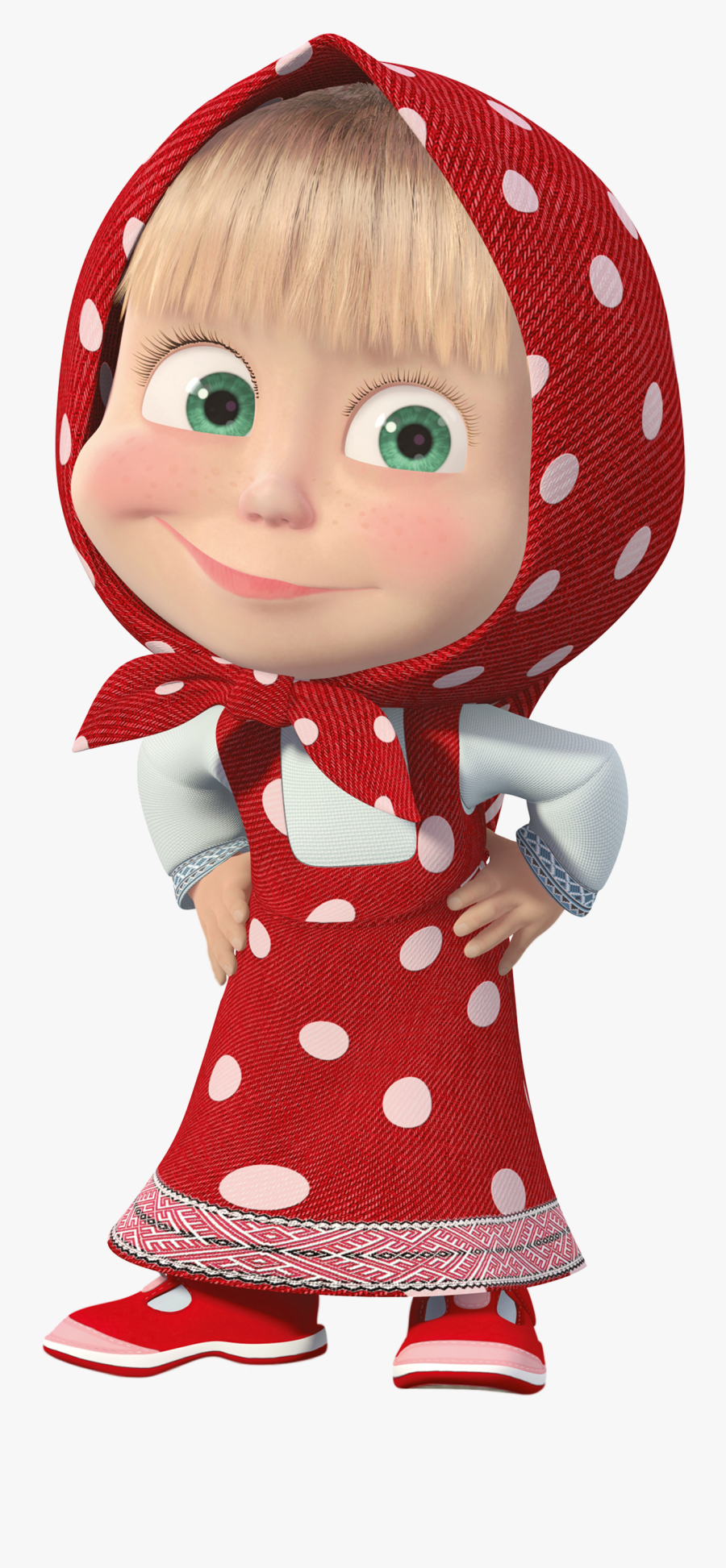 Masha With Red Dress, Transparent Clipart