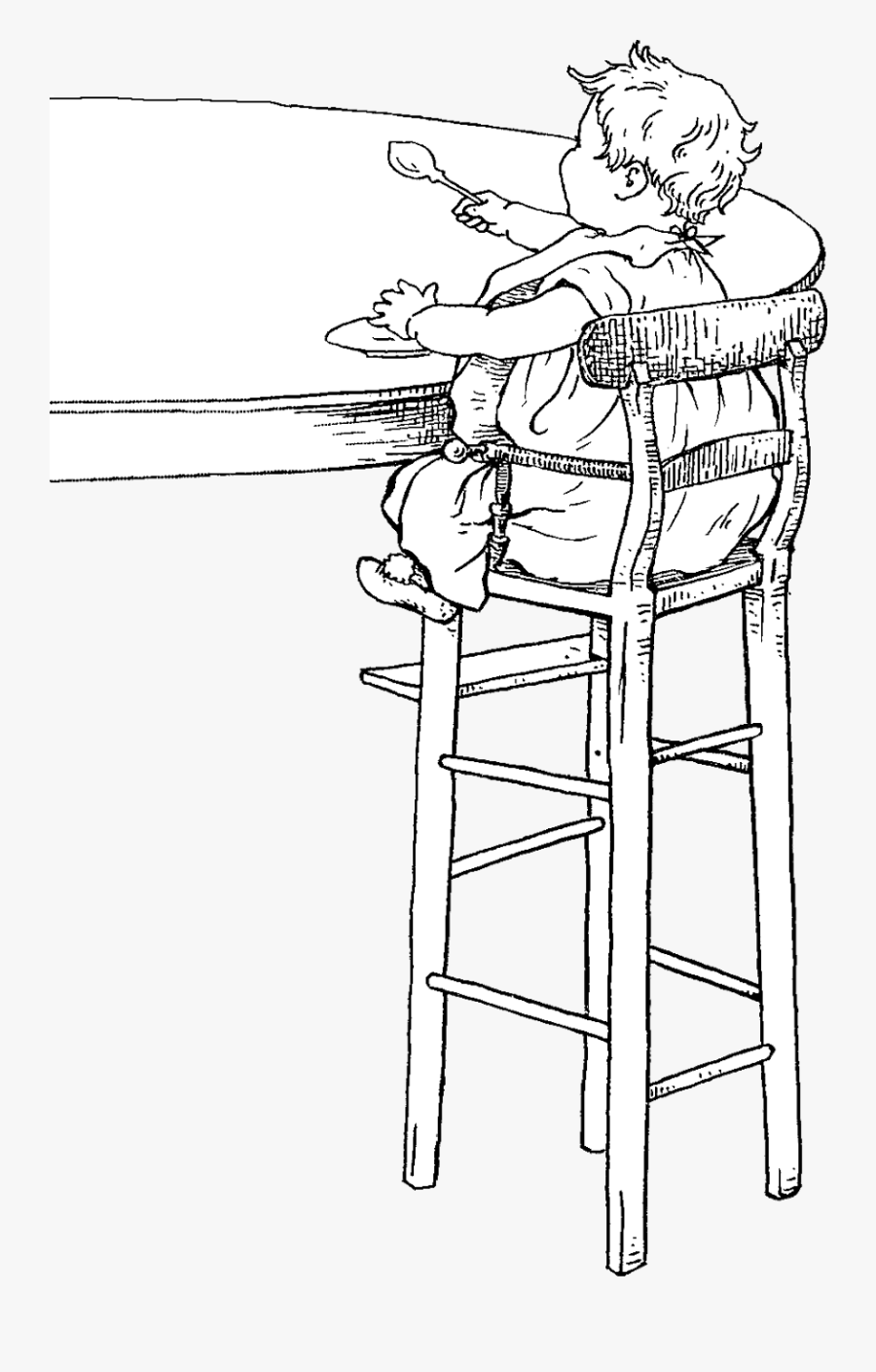 Baby High Chair Image Illustration - Vintage High Chair Illustration, Transparent Clipart