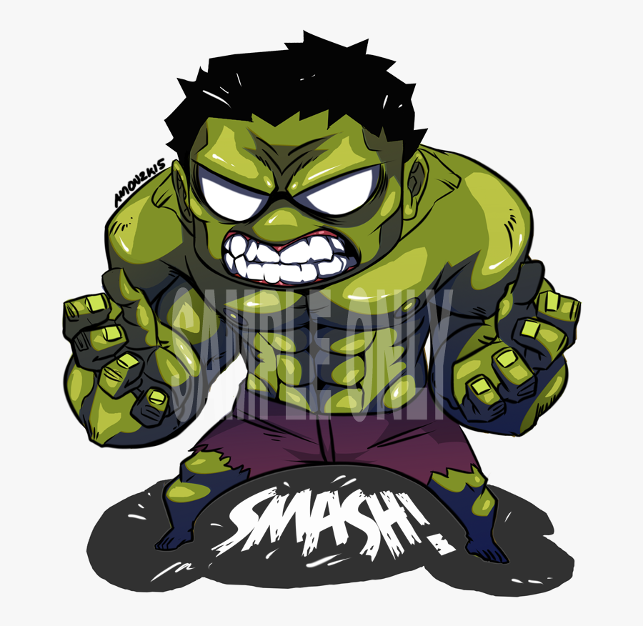 Sponges Drawing Hulk - Marvel Hulk Chibi Png, Transparent Clipart