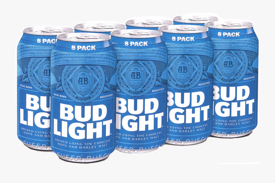 Bud Light Clipart Pack - Bud Light 8 Can, Transparent Clipart