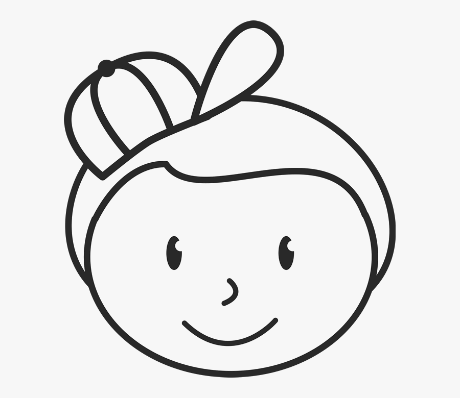 Boy With Hat Face Rubber Stamp - Stick Figure Faces Clip Art, Transparent Clipart