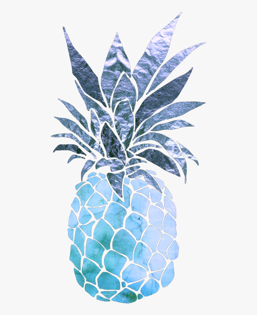 Blue Drawing Pineapple - Watercolor Pineapple Clipart, Transparent Clipart