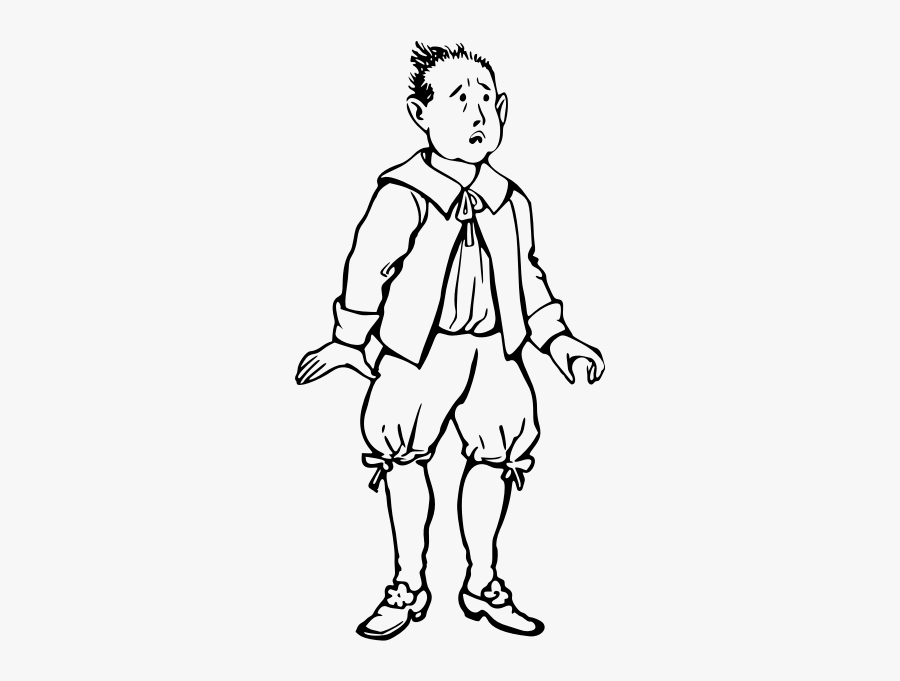 Confused Medieval Boy - Cartoon, Transparent Clipart