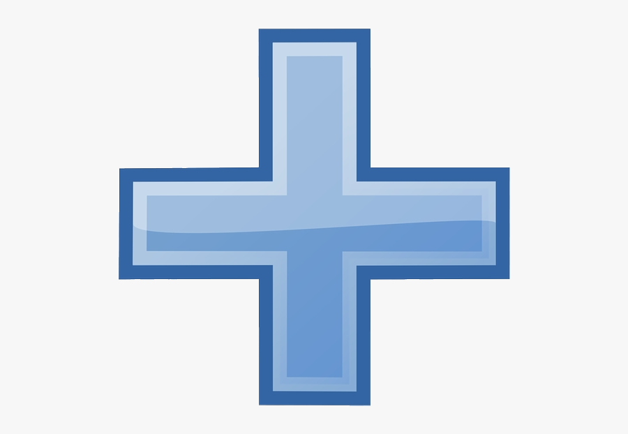 Plus Sign Add Increase Cross Blue Math Operator Icon - Cross, Transparent Clipart