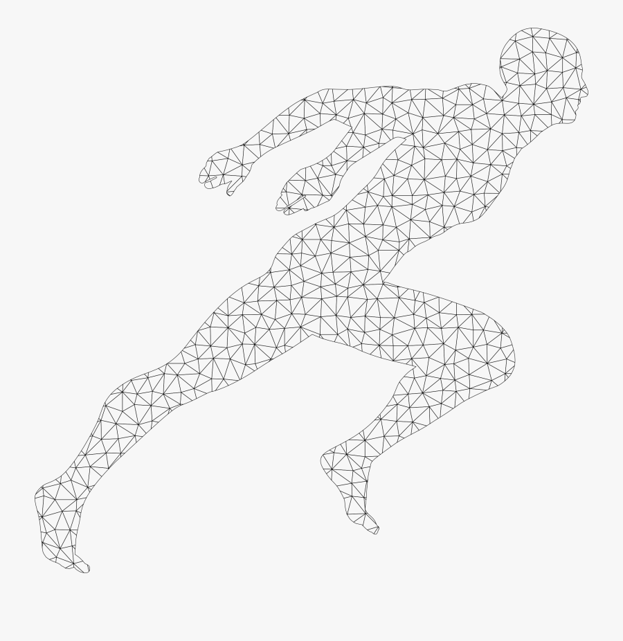 Humans Clipart Wireframe - Boy Male Run Drawing, Transparent Clipart