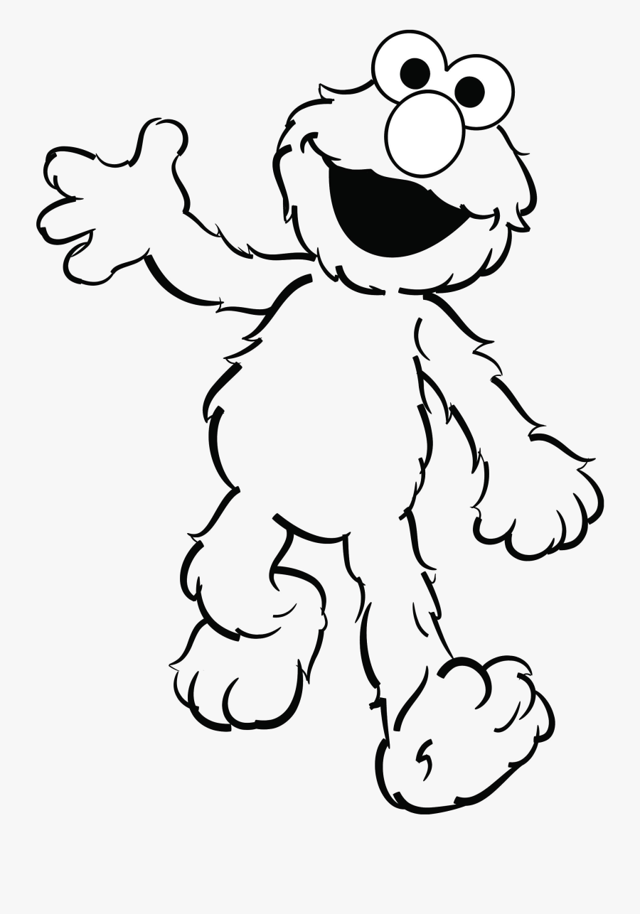 Elmo Black And White Transparent Png - Sesame Street Coloring Pages, Transparent Clipart