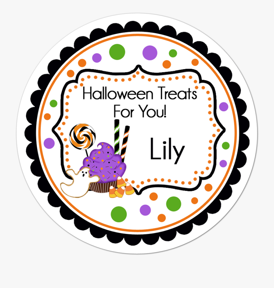 Halloween Treats Fancy Frame Personalized Sticker - Personalized Halloween Stickers Free, Transparent Clipart