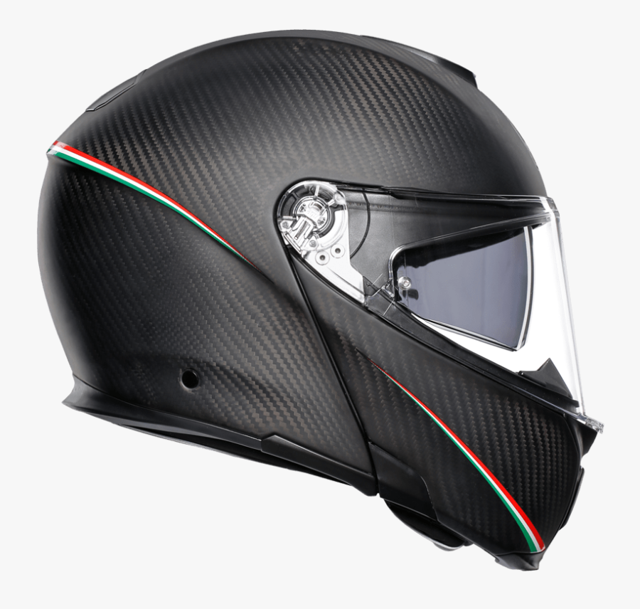 Transparent Motorcycle Helmet Png - Agv Flip Up Carbon, Transparent Clipart