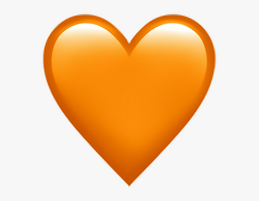 Transparent Orange Heart Clipart - Orange Heart Emoji Transparent, Transparent Clipart