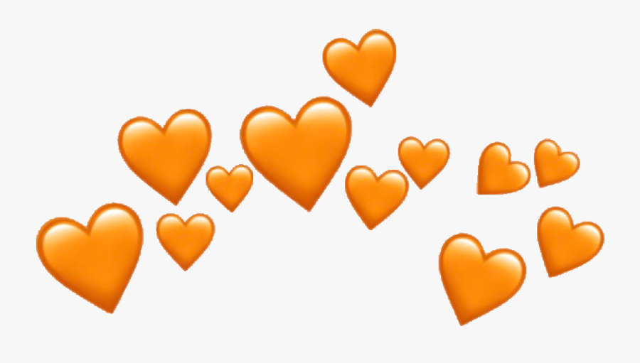 #heartcrown #orangeheart #emojicrown #emoji #heart - Heart Crown Png, Transparent Clipart