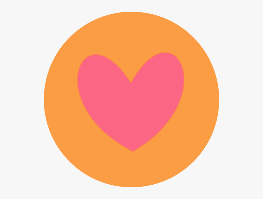 Heart In Circle Orange Svg Clip Arts - Heart, Transparent Clipart