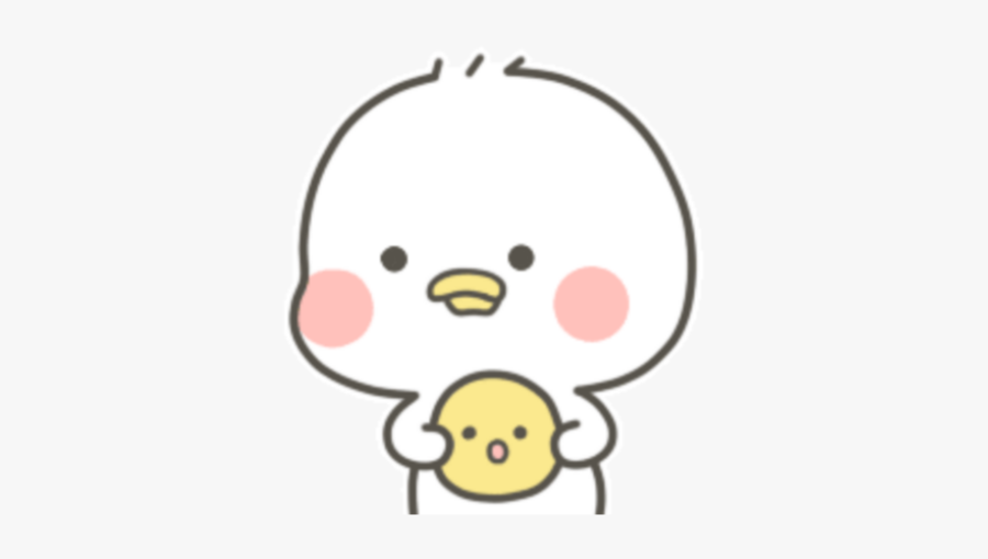 #kawaii #cute #soft #mochi #chicken #duck #blushing - Cartoon, Transparent Clipart