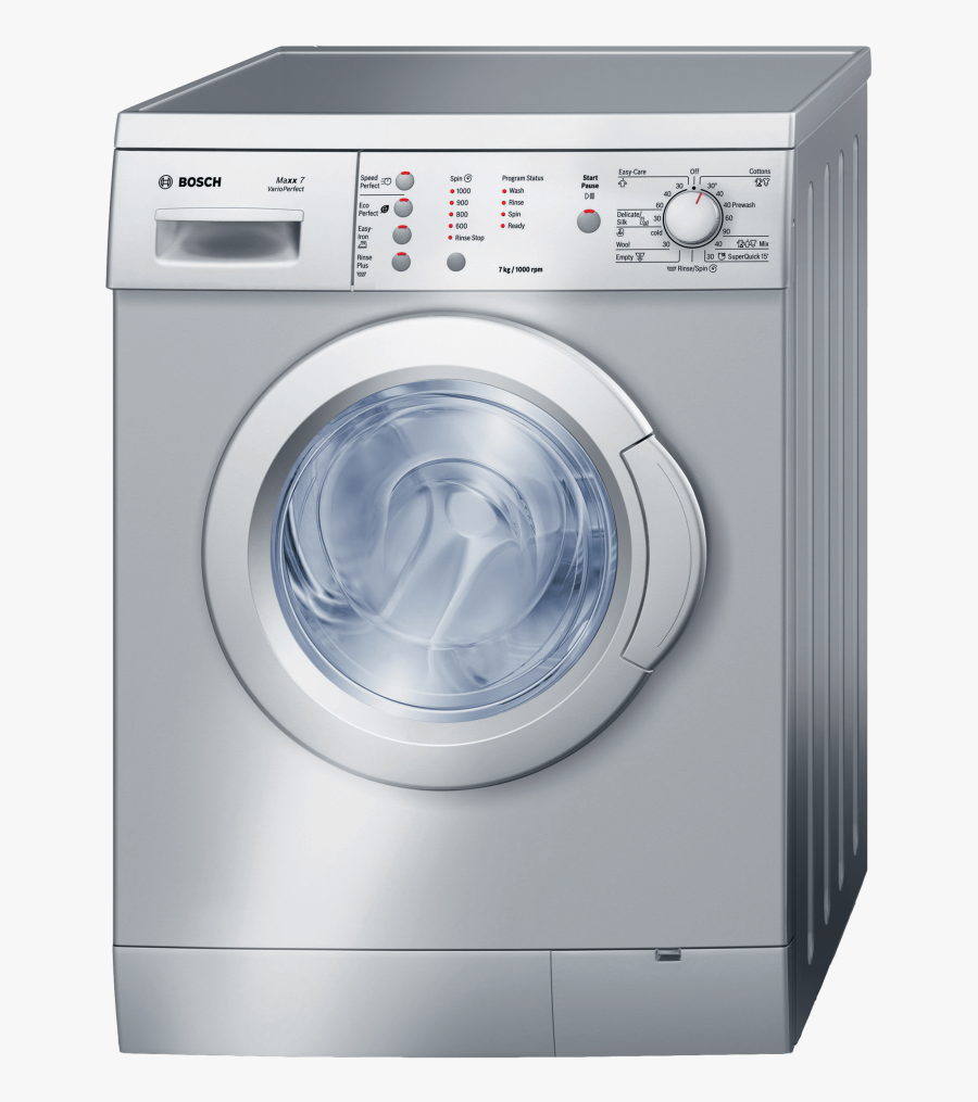 Silver Front Loader Washing Machine, Transparent Clipart