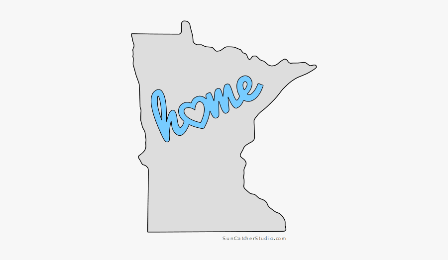 Minnesota Home Heart Stencil Pattern Template Shape - Give To The Max Day 2013, Transparent Clipart