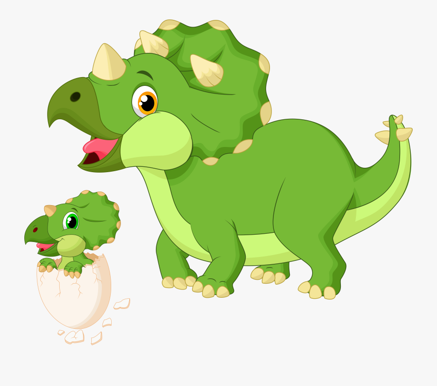 Baby Triceratops Clip Art - Cartoon Dinosaur Png, Transparent Clipart