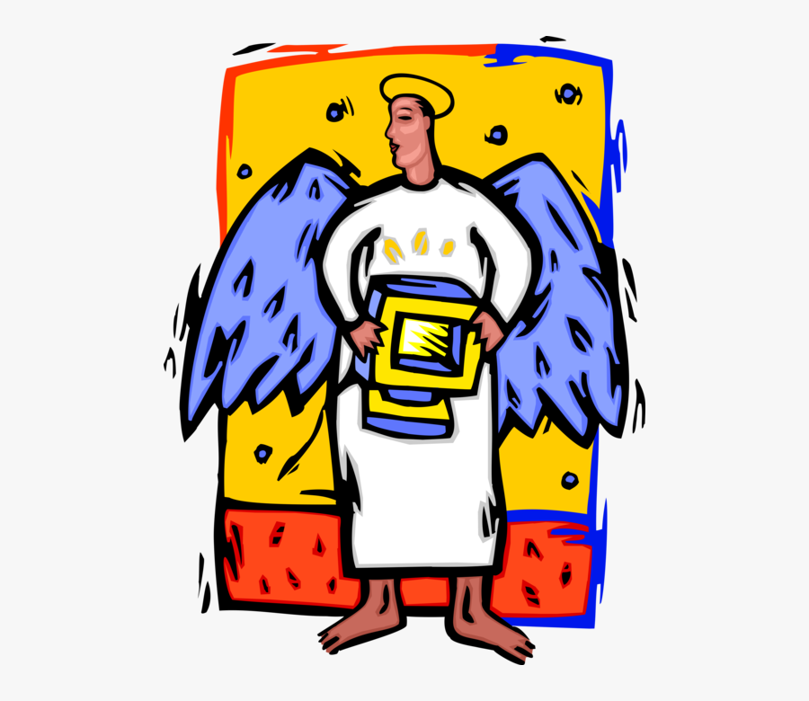Angel With Computer Vector Image Rh Wannapik Com Angels, Transparent Clipart
