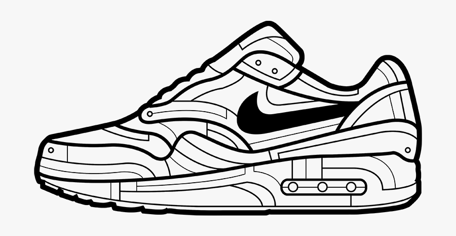 Clip Art Download Sneakers Set In Collaboration - Air Max 1 À Colorier, Transparent Clipart
