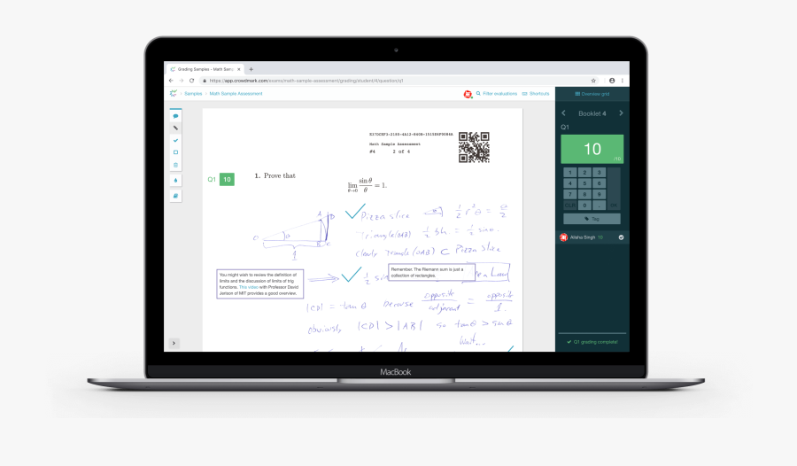 Grading On Crowdmark With A Laptop - Operating System, Transparent Clipart