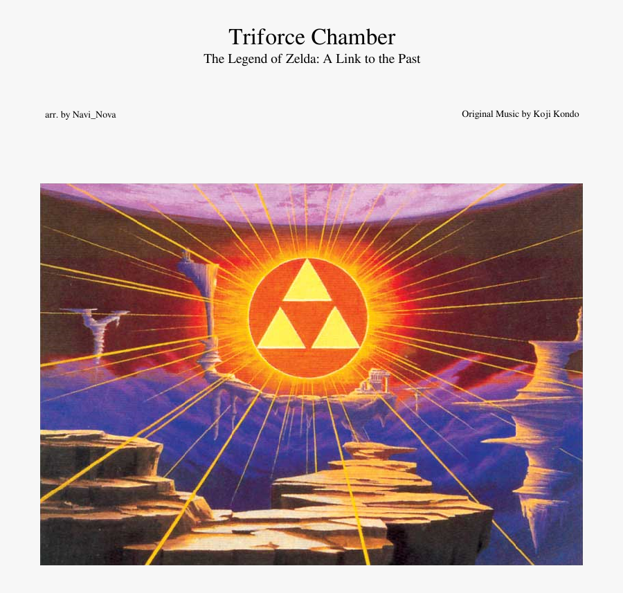 Triforce Chamber Sheet Music Composed By Original Music - Sacred Realm A Link Between Worlds, Transparent Clipart