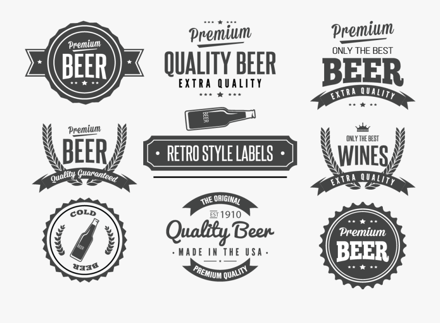 Vintage Labels Label Beer Vector Logo Clipart - Mermaid, Transparent Clipart