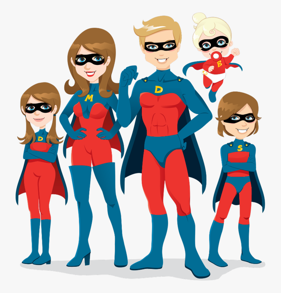 Family Fitness & Fun Fest - Superhero Family, Transparent Clipart