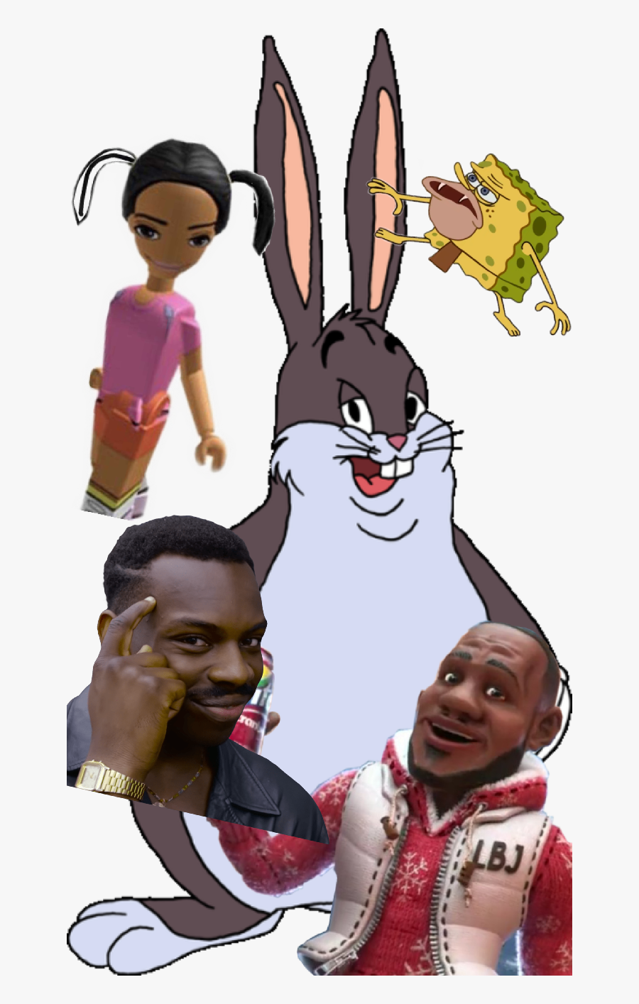 Big Chungus Simple Drawing , Transparent Cartoons - Big Chungus Easy Drawing, Transparent Clipart