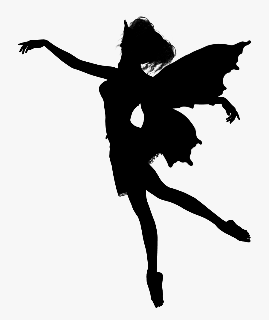 Hd Large Wings Fairy Silhouette - Silhouette Ballet Dancer With Wings, Transparent Clipart