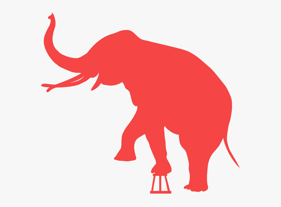 Red Elephant Silhouette, Transparent Clipart