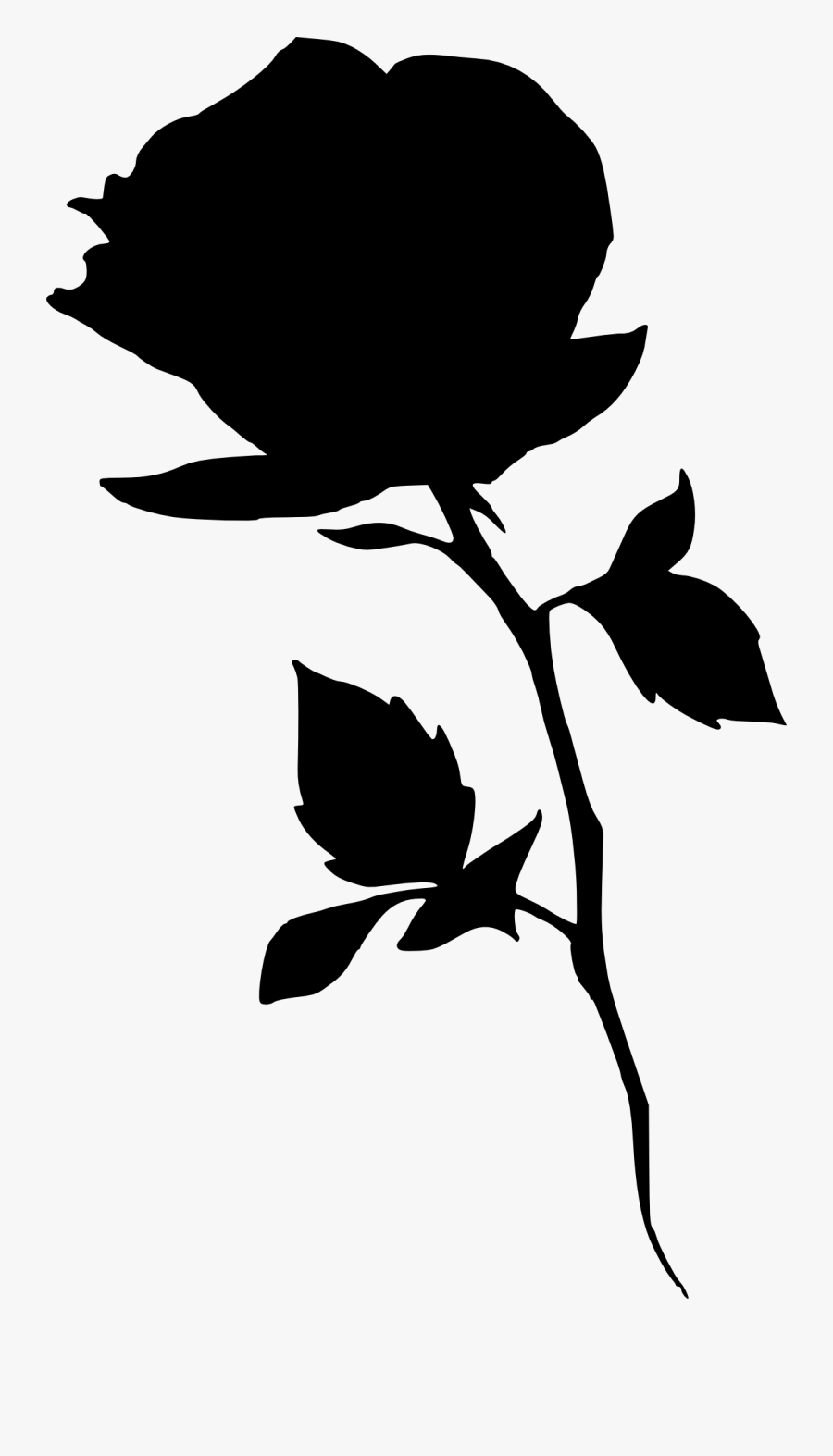 Silhouette Clip Art - Silhouette Of A Rose, Transparent Clipart