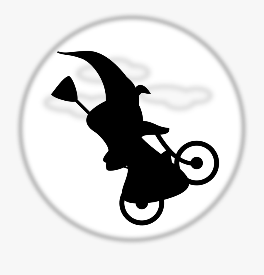 Witch On A Bike Png, Transparent Clipart