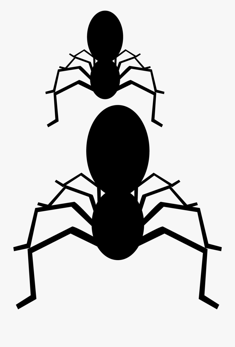 Spider Black And White Clip Art - Silhouette, Transparent Clipart