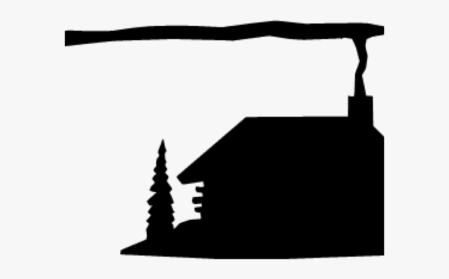 Cabin Clipart Silhouette - Silhouette Cabin Clipart Black And White, Transparent Clipart