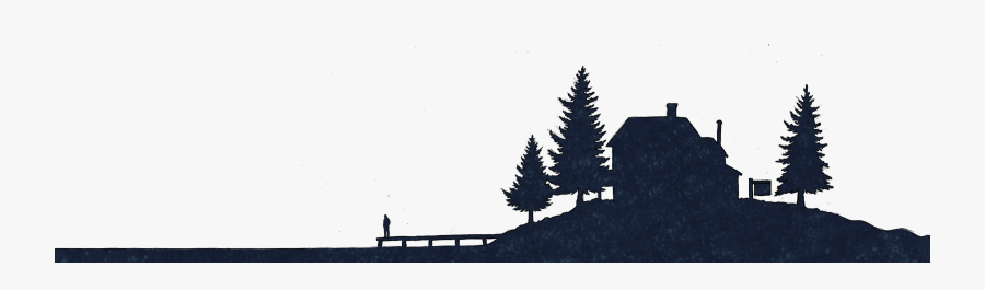 Cottage Silhouette - Cottage On Lake Silhouette, Transparent Clipart